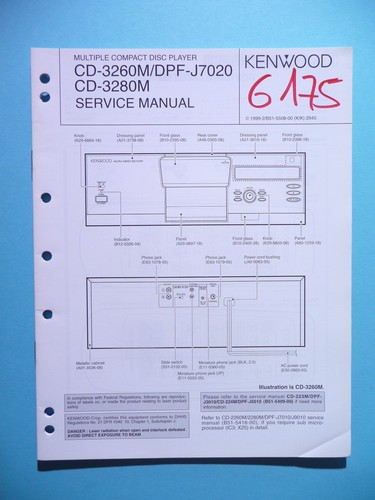 Service Manual-Anleitung für Kenwood CD-3260M/CD-3280M/DPF-J7020 ,ORIGINAL