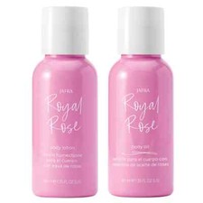 Jafra ROYAL Rose body oil and body lotion , travel size two piece set
