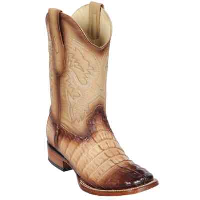 LOS ALTOS FADED ORYX GENUINE CROCODILE CAIMAN TAIL SQUARE TOE BOOT D 8220115