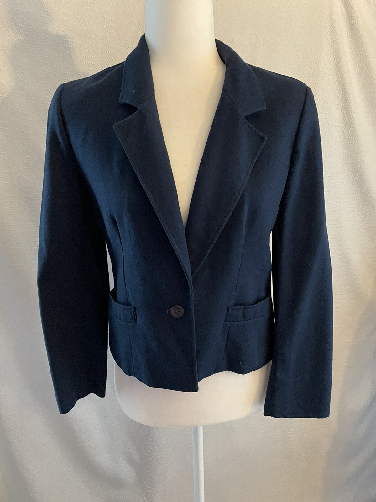 Vintage Pendleton Jacket Blazer 10P Navy Cropped … - image 1