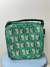 Now Designs Insulated Canvas Lunch Bag Sack OWLS AOP Green Back to School NEW