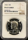1964 Kennedy SILVER Half Dollar 50C NGC PF67 CAMEO Proof Coin