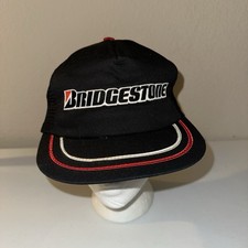 Vintage 80s Swingster Bridgestone Snapback Trucker Hat Black Made In USA