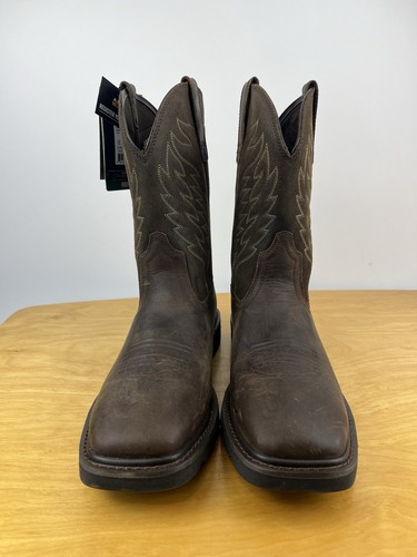 NWT Ariat Men's Groundbreaker Wide Square Soft Toe Brown Boot Size 12D 10020059 - Picture 3 of 17