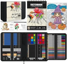 206pcs Art Set Professional Drawing Painting Supplies Kit for Adults Kids Artist