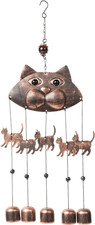 20" H Fancy Cat Wind Chimes for outside Unique Cat Memorial Windchime for Outdoo