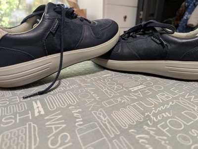 $160 ECCO Soft 7 Runner 43 =9-9.5 blue leather/ suede mix