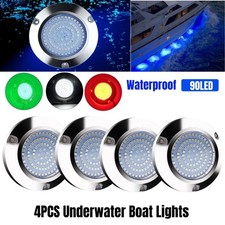 4x 90LED Underwater Boat Light Stainless Steel IP68 for Deck Courtesy Navigation