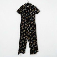 Joanie Boilersuit Womens UK 16 Black Mork Cowboy Western Rodeo Print Jumpsuit