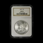 1887-P $1 Morgan Silver Dollar NGC MS-64 - Free Shipping USA