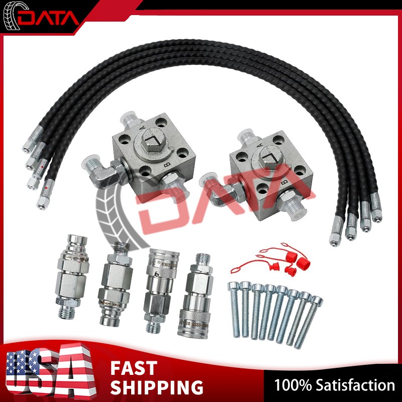 2 Three Way Diverter Valves for 1-2 ton Chinese Mini Excavator w/ Quick Connects