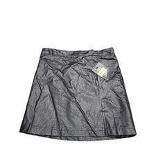 Girls Faux Leather Mini Skirt - art class Black Large Size 10/12 Black