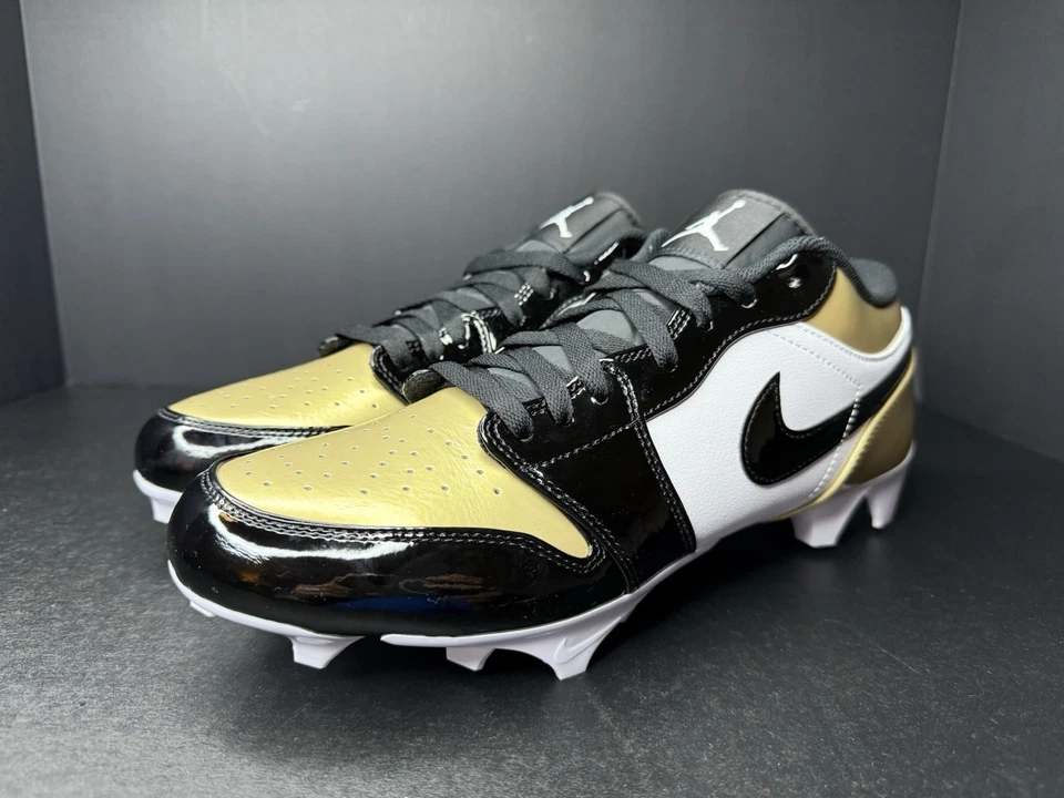 Футбольные бутсы Nike Air Jordan 1 низкие TD размер 11 запатентованный золотой носок FJ6245-701 новые - Изображение 3 из 4