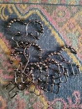 12 Pack Metal Shower Curtain HOOKS RINGS Double Glide Roller Set for Bathroom