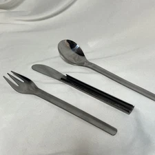 Compact Flatware Set Stainless Steel Knife Fork Spoon Hiking Camping Bug Out 