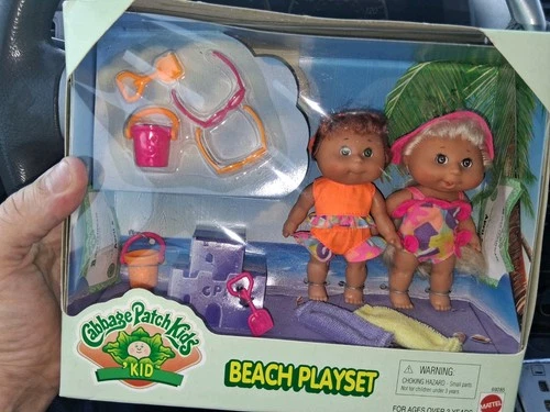 Vintage Cabbage Patch Kids 'Kid Beach Playset w/2 Dolls Mattel #69285 New/Sealed
