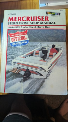 #ad #ad Mercruiser Stern Drive Shop Manual 1986 1989 Alpha One Bravo One $25.00