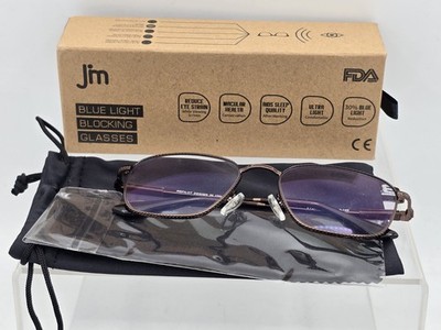 JM Aviator Blue Light Blocking Glasses, Square Eye Protection Copper/Gunmetal