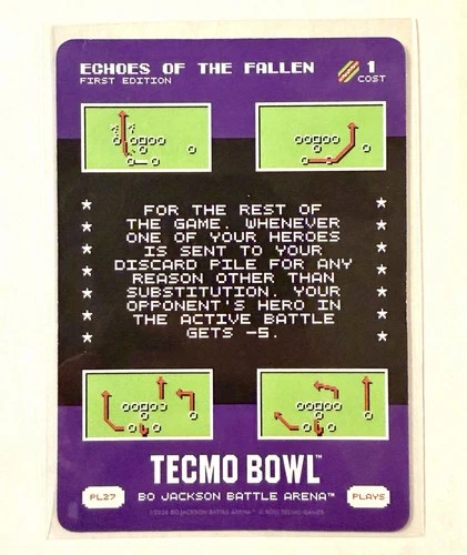 2026 Bo Jackson Battle Arena Tecmo Bowl Play Card #PL27 ECHOES OF THE FALLEN SP