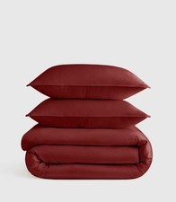 NWT QUINCE BAMBOO DUVET COVER SET FULL QUEEN BURGUNDY MSRP 129.90 SOLD OUT