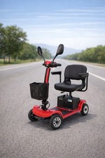 Foldable 4-Wheeled Mobility Scooter Magnetic Brake Removable Battery 418lbs Bla  