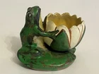 Weller Pottery Coppertone Frog Planter Vase Lotus Blossom Lily Pad