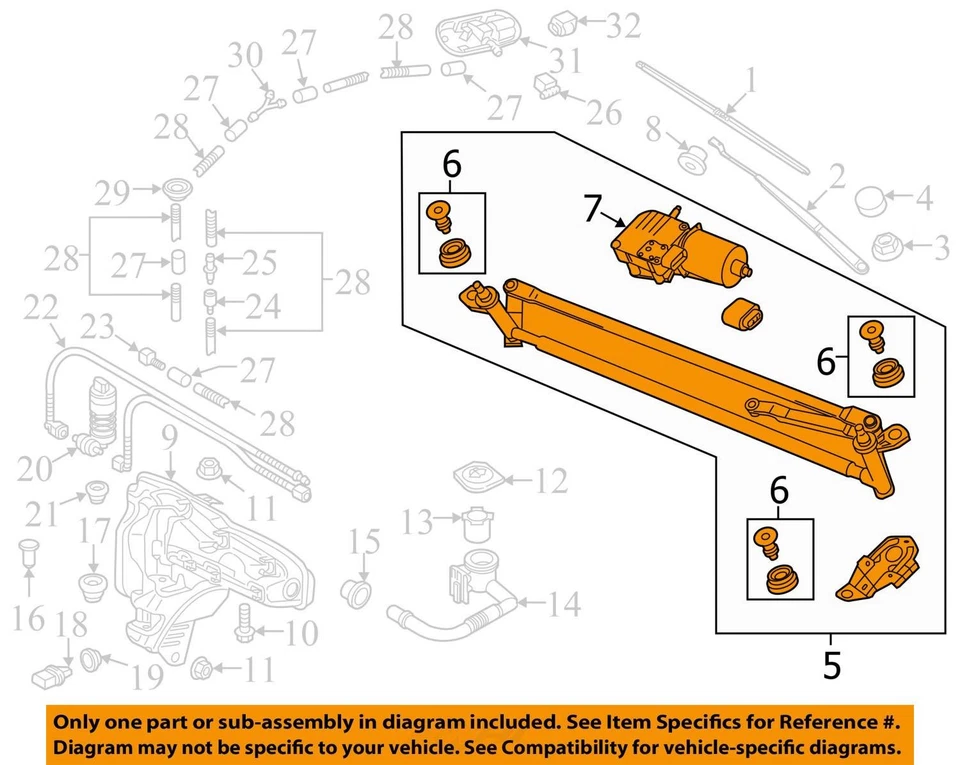 Motor limpiaparabrisas compatible con 18-23 TIGUAN 914499 Foto 3 de 4