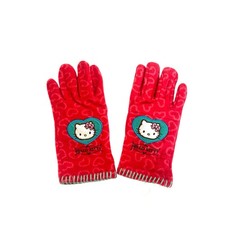 Hello Kitty Gloves Kids 2007 Red Heart Fleece Sanrio NOS