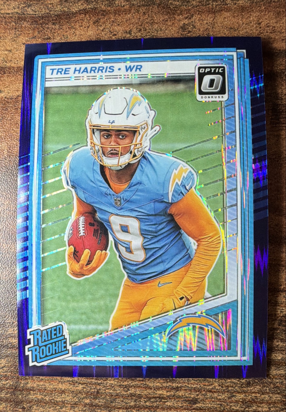 2025 Panini Donruss Optic - Rated Rookie Tre Harris #229 Purple Shock Prizm (RC)