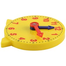 4 Inch Student Learning Clock Time Model Teacher Gear Clock 12/24 Hour5167