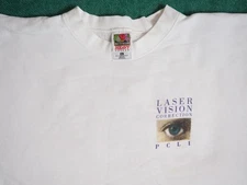VTG 90s Fruit Loom Laser Vision Tech Promo Art White USA Pullover Sweatshirt XL