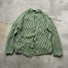 Vintage 50  s Mohair Blend Cardigan Size Large Green