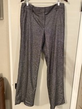 Talbots Signature Wide Leg Dress Pants Size 12 Gray Wool Silk Blend
