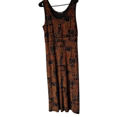 Vintage 90s Grunge Maxi Dress Brown Blk Patchwork Bohemian Maxi Dress  Whimsigoth | eBay
