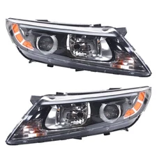 For 2014 2015 Kia Optima Halogen Headlight Projector w/o LED w/ Bulb Pair 2pc