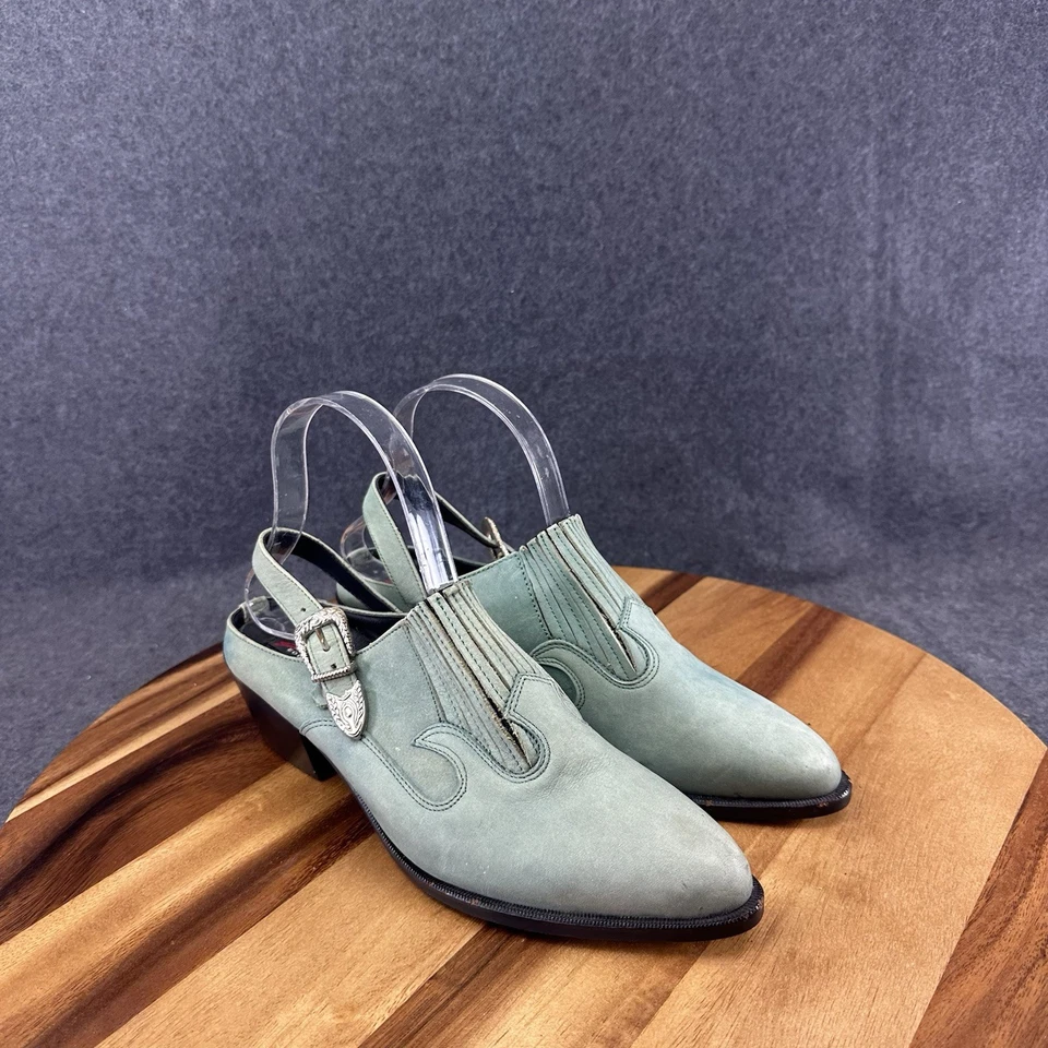 Zuecos para zapatos Western Mules de cuero verde Dingo 2402 para mujer talla 7 Foto 2 de 4