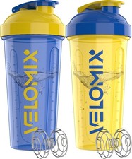-2 Pack- 28 Oz Protein Shaker Bottles for Protein Mixes - 2X Wire Whisk 