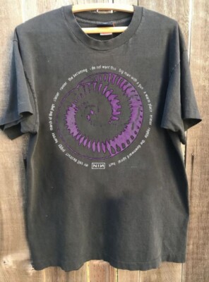 Vintage Nine Inch Nails 1994 The Downward Spiral Charcoal Unisex T-shirt WA0134