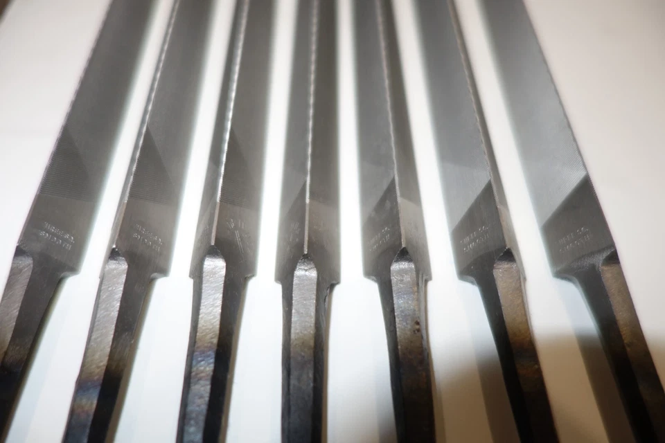 7 x Vintage Nicholson Three Square Smooth File 8" - Made in USA Hand Files - Image 3 of 4