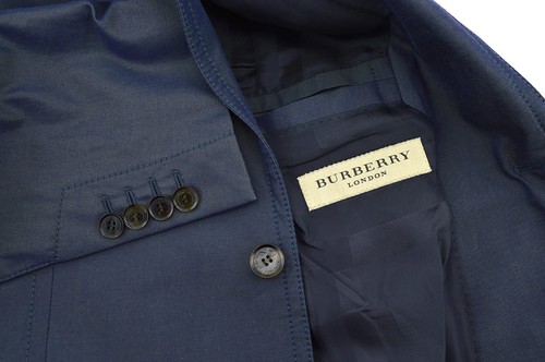 $995 BURBERRY London Azul AJUSTE DELGADO Para Hombre Chaqueta Blazer Abrigo Deportivo EU 54 US 44 - Imagen 5 de 5