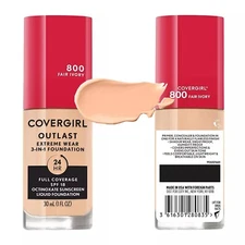 COVERGIRL Outlast Extreme Wear 3 In 1 Foundation 800 FAIR IVORY, 1-Count