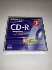 Memorex CD-R 10 Pack 52x 700 Mb 80 Min Brand New Factory Sealed 