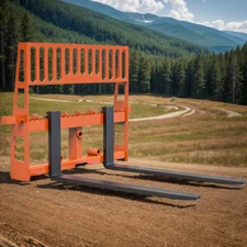 45" Skid Steer Pallet Fork Frame W/48" Fork Blades Attachment 4000LBS Orange