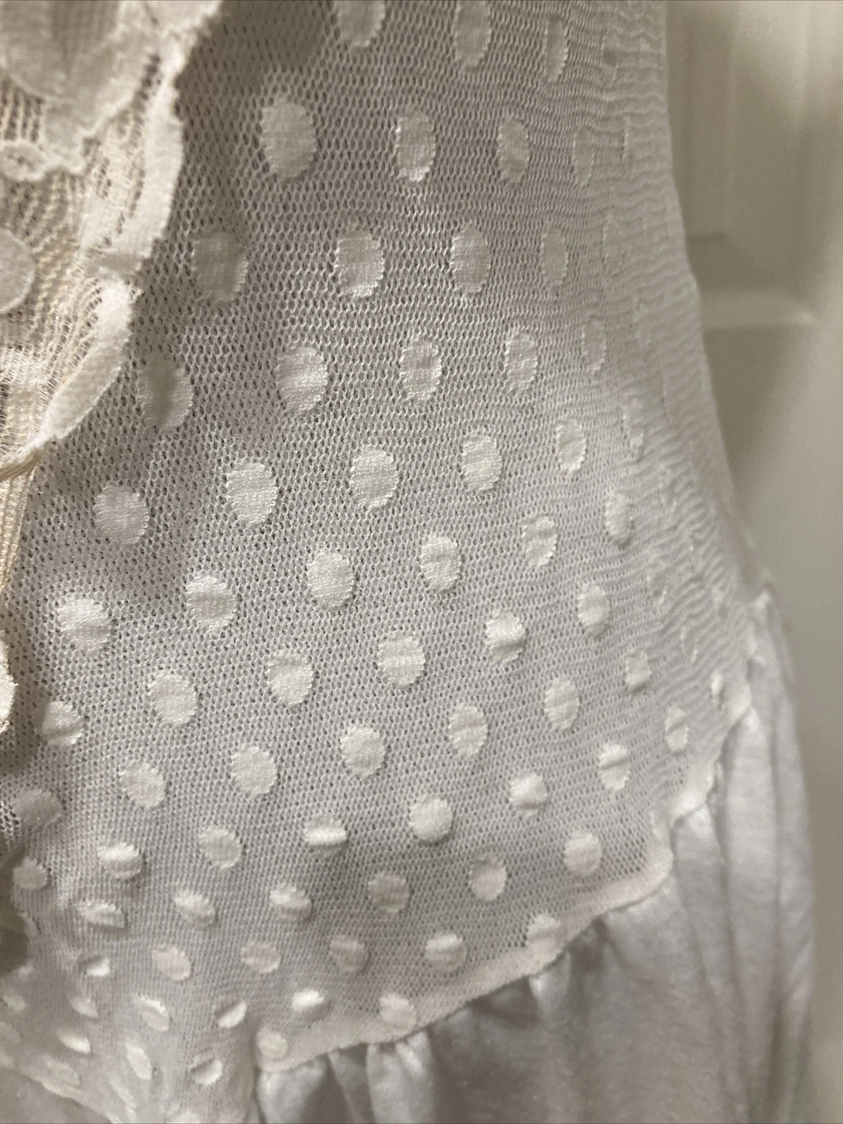 UNDERCOVER Camicia da notte romantica sexy da sposa bianca avorio circa 2000 taglia L etichette corpetto in pizzo