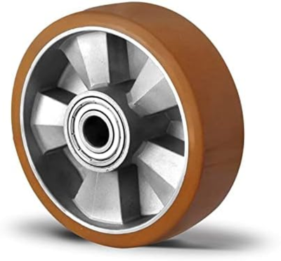 Produktbild von Abrollwerk Schwerlast-Einbaurad 125mm – Alufelge, Polyurethan, Doppelkugellager, Traglast 1200 Kg
