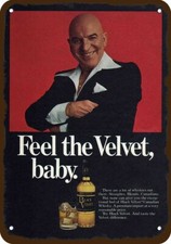 1979 TELLY SAVALAS & BLACK VELVET Vintage-Look DECORATIVE REPLICA METAL SIGN 