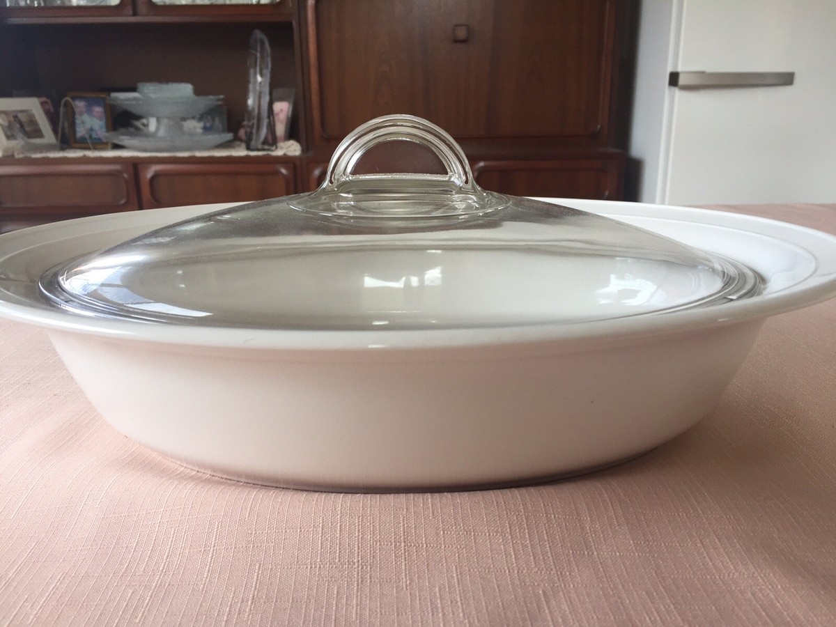 SMALL OVAL CASUAL ELEGANCE CASSEROLE PYREX GLASS LID CORNING