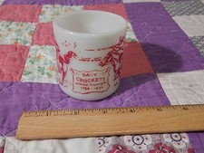 HAZEL ATLAS Milk Glass LOT DAVY CROCKETT Indian Fighter Tex at the Roundup