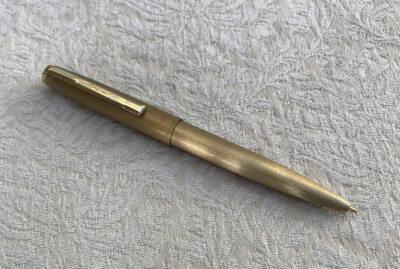 Vintage Senator Cap Actuated Ballpoint Pen, Germany, Matte Gold Finish