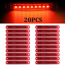 20X Red 9 LED Sealed Side Marker Clearance Light For Truck Trailer Lorry Bus 12V